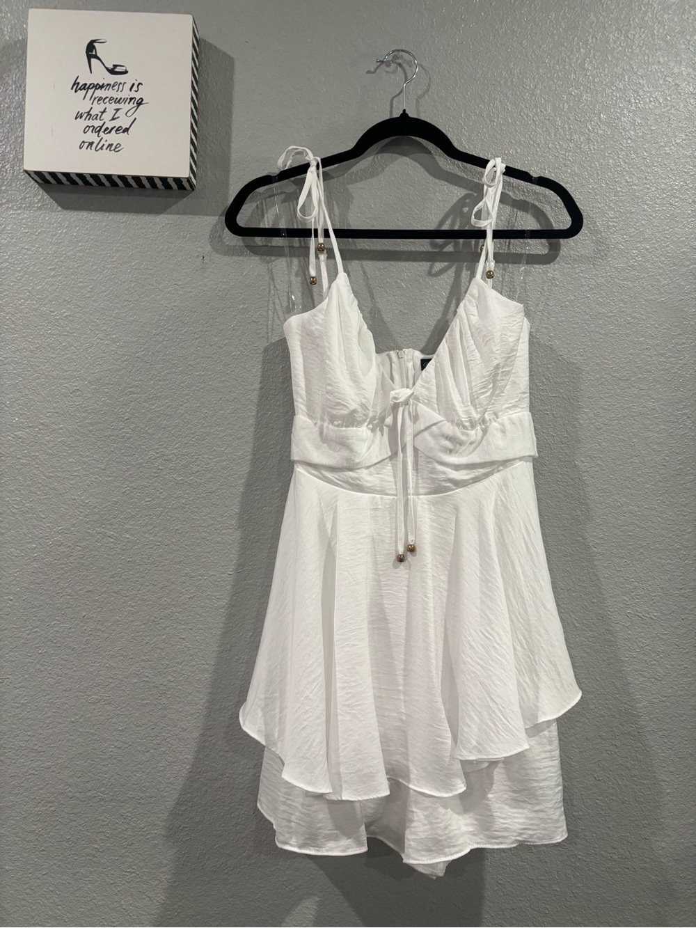 White Tie-Shoulder Flowy Romper